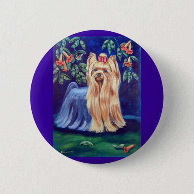 Yorkshire Terrier 6 Cm Round Badge (Front)