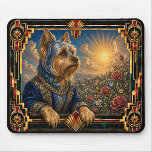 Yorkshire Terrier, Art Deco Dog Mouse Pad