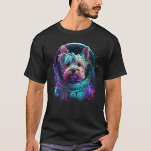 Yorkshire Terrier Astronaut in Space Cute Dog Cosm T-Shirt