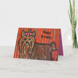 Yorkshire terrier birthday card