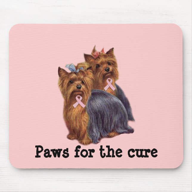 Yorkshire Terrier Breast Cancer Mousepad (Front)