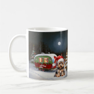 Yorkshire Terrier Caravan Christmas Adventure Coffee Mug