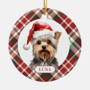 Yorkshire Terrier Ceramic Circle Ornament