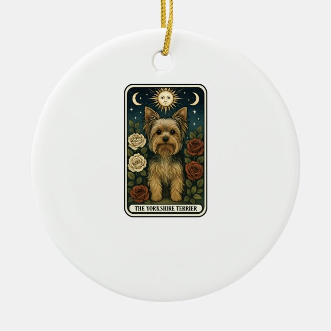 Yorkshire Terrier Ceramic Tree Decoration (Front)