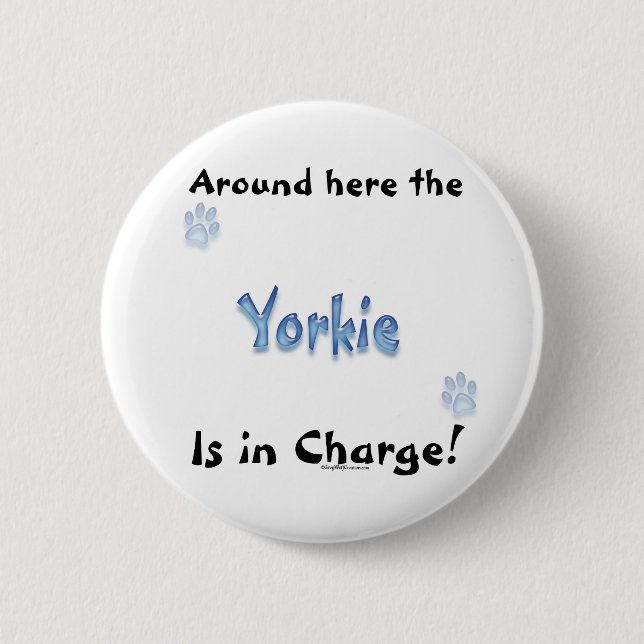 Yorkshire Terrier Charge Button (Front)