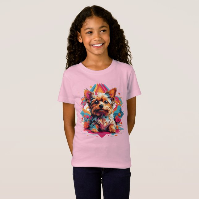 Yorkshire Terrier: Charming Yorkie Cuddles T-Shirt (Front Full)