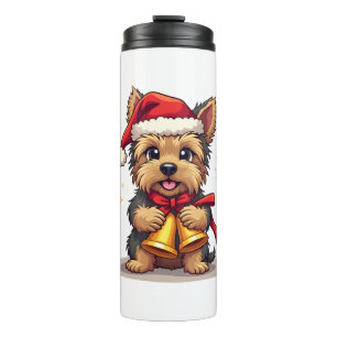 Yorkshire Terrier Christmas Bells Thermal Tumbler