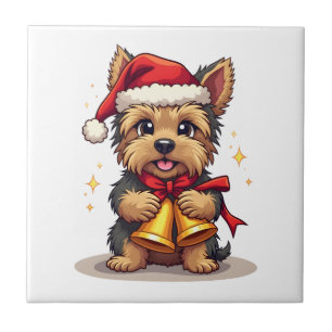 Yorkshire Terrier Christmas Bells Tile
