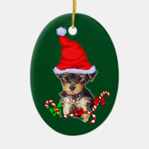 Yorkshire Terrier Christmas Ceramic Tree Decoration