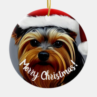 Yorkshire Terrier Christmas Ceramic Tree Decoration