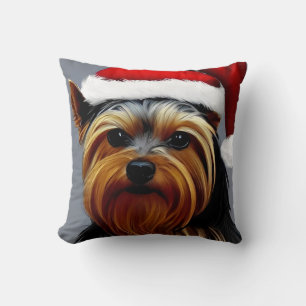 Yorkshire Terrier Christmas Cushion