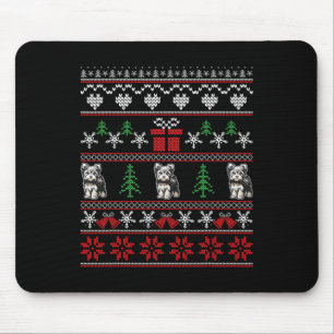 Yorkshire Terrier Christmas Family Ugly Christmas Mouse Pad