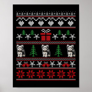 Yorkshire Terrier Christmas Family Ugly Christmas  Poster