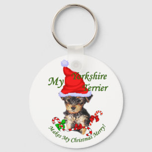 Yorkshire Terrier Christmas Gifts Key Ring