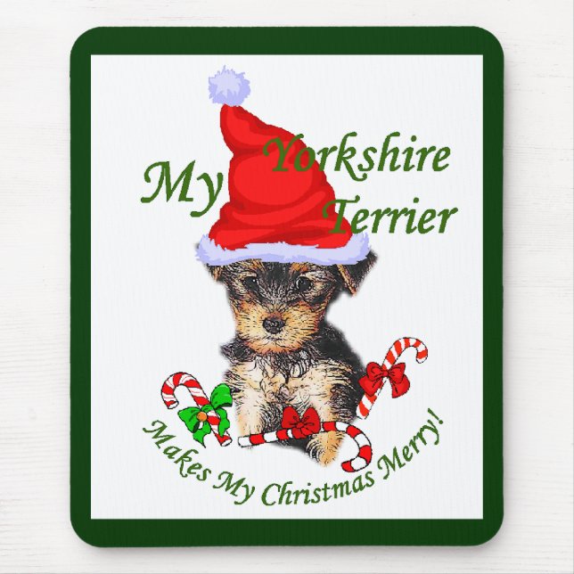 Yorkshire Terrier Christmas Gifts Mouse Pad (Front)