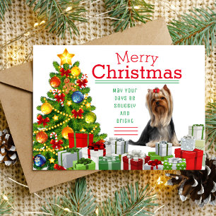 Yorkshire Terrier Christmas Greeting Holiday Postcard