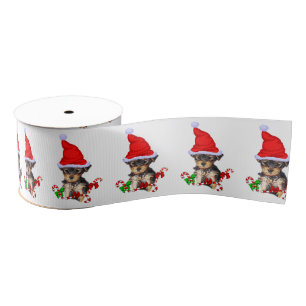 Yorkshire Terrier Christmas Grosgrain Ribbon