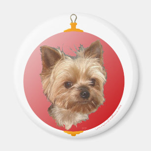 Yorkshire Terrier Christmas Magnet