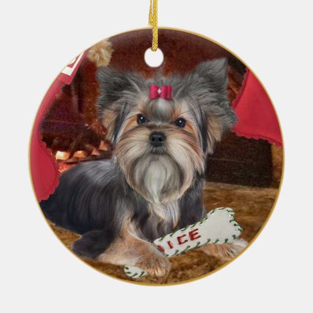 Yorkshire Terrier Christmas Ornament (Back)