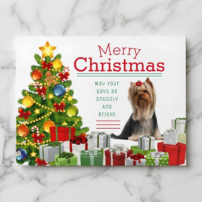 Yorkshire Terrier Christmas Postcard (Yorkshire Terriers make the season bright.)