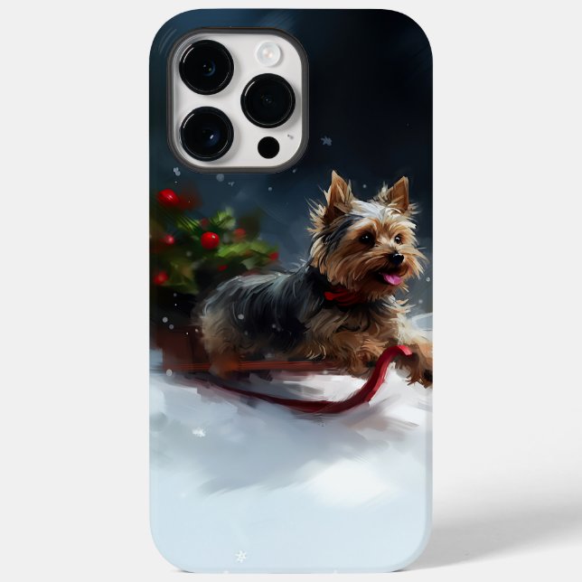 Yorkshire Terrier Christmas snow winter  Case-Mate iPhone Case (Back)