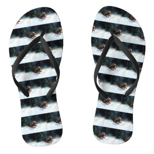 Yorkshire Terrier Christmas snow winter Jandals