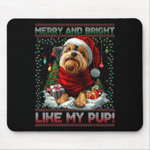 Yorkshire Terrier Christmas Tree Decorations Dog L Mouse Pad