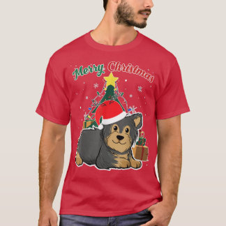 Yorkshire Terrier Christmas Tree Snow Flakes Xmas  T-Shirt