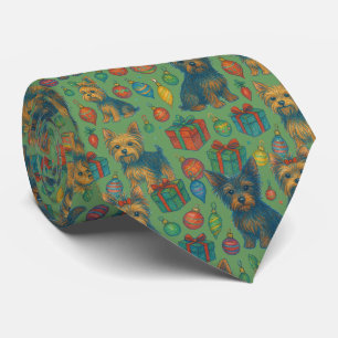 Yorkshire Terrier Christmas Xmas Yorkie Tie