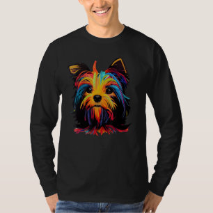 Yorkshire Terrier Colorful Pop Portrait Yorkie Dog T-Shirt