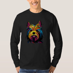Yorkshire Terrier Colorful Pop Portrait Yorkie Dog T-Shirt