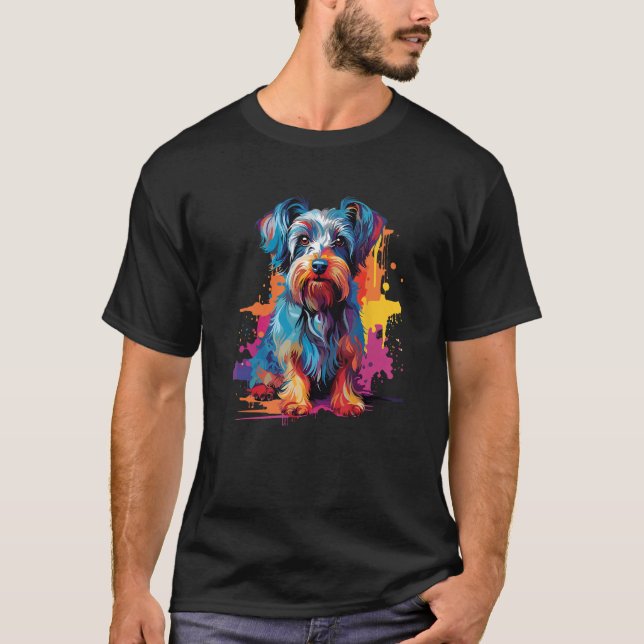 Yorkshire Terrier Colourful Pop Art Portrait Yorki T-Shirt (Front)