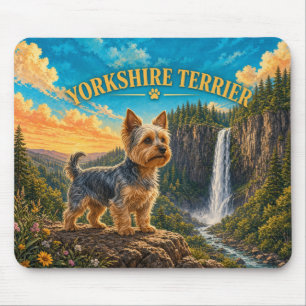 Yorkshire Terrier, Columbia Falls Vintage Watercol Mouse Pad