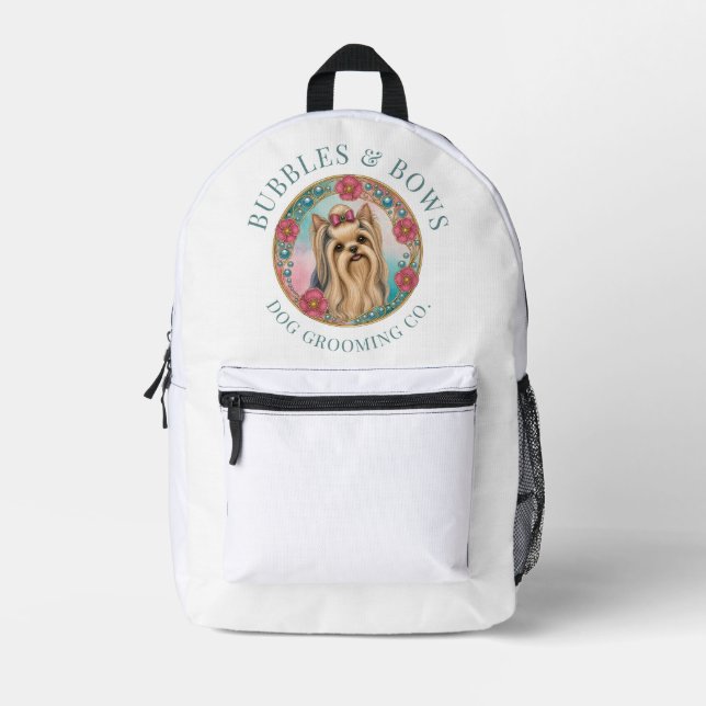 Yorkshire Terrier Cute Grooming Kit Printed Backpack (Front)