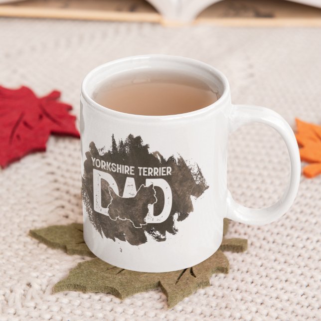 Yorkshire Terrier Dad Dog Breed Lover Father's Day Coffee Mug (Creator Uploaded)
