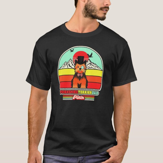 Yorkshire Terrier Dad Retro Style T-Shirt (Front)