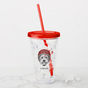 Yorkshire Terrier Daredevil   Add Your Name Acrylic Tumbler