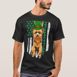 Yorkshire Terrier Day St Patrick's Day Irish Flag T-Shirt