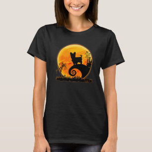 Yorkshire Terrier Dog And Moon Scary Halloween T-Shirt