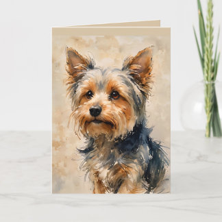 Yorkshire Terrier Dog Art Card