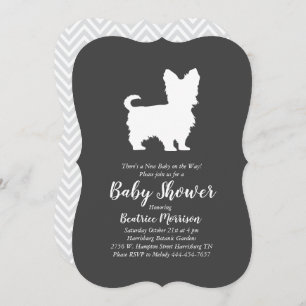 Yorkshire Terrier Dog Baby Shower Gender Neutral Invitation