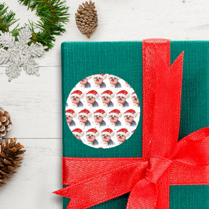 Yorkshire Terrier Dog Breed Christmas Stars Classic Round Sticker