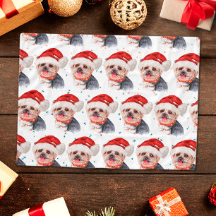 Yorkshire Terrier Dog Breed Christmas Stars Fleece Blanket