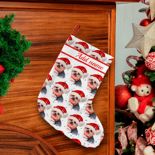 Yorkshire Terrier Dog Breed Christmas Stars Small Christmas Stocking