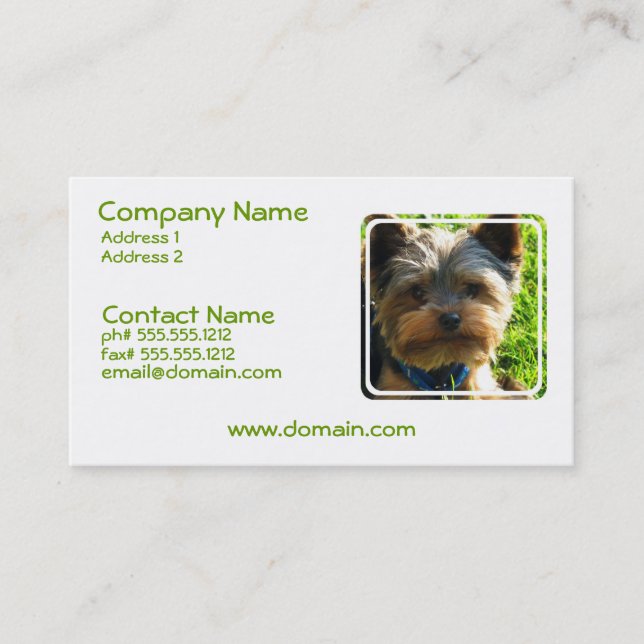 Yorkshire Terrier Dog Business Card (Front)