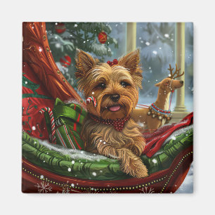 Yorkshire Terrier Dog Christmas Festive Magnet