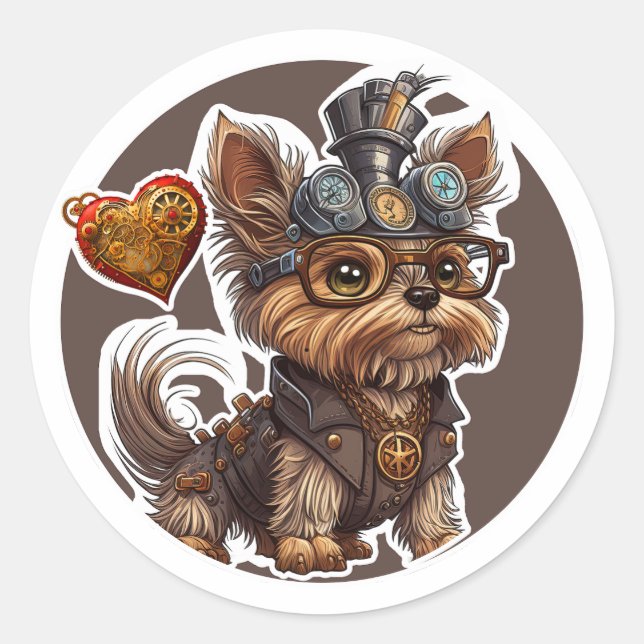 Yorkshire Terrier Dog Classic Round Sticker (Front)