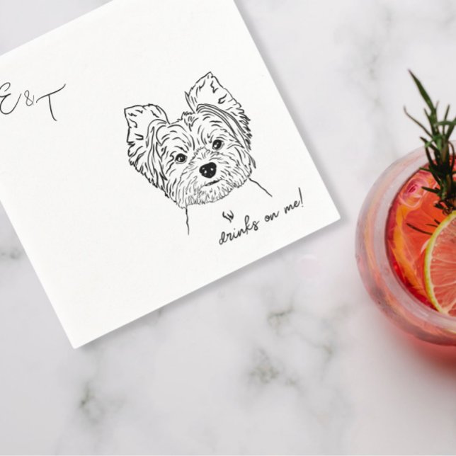 Yorkshire Terrier Dog Cocktail wedding napkins  (Creator Uploaded)