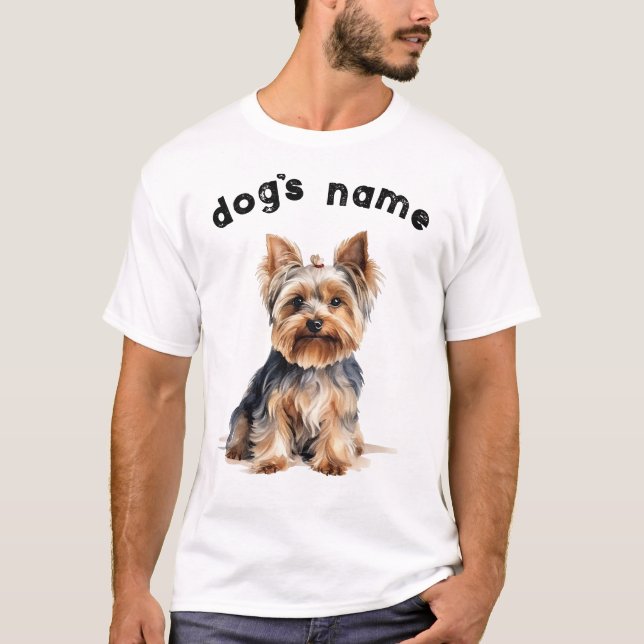 Yorkshire Terrier Dog - Customize with Dog's Name T-Shirt (Front)