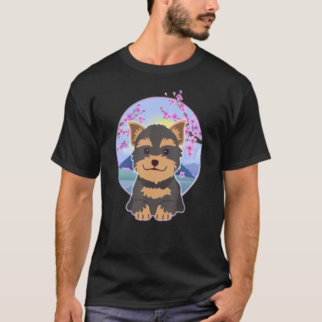 Yorkshire Terrier Dog   Cute Puppy  Pet Famil T-Shirt (Front)